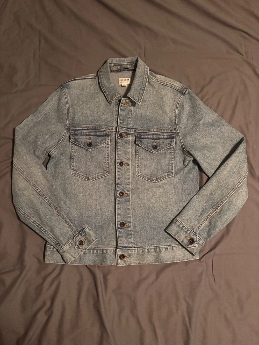 Todd Snyder Issued By Men's S Light Wash Cotton Blend Denim Jacket